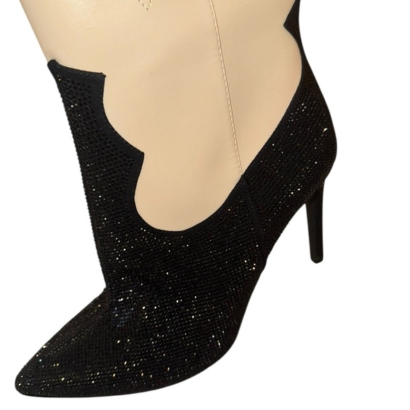 INC International Concepts Black and Cream Heeled Boots - Picture 6 of 13